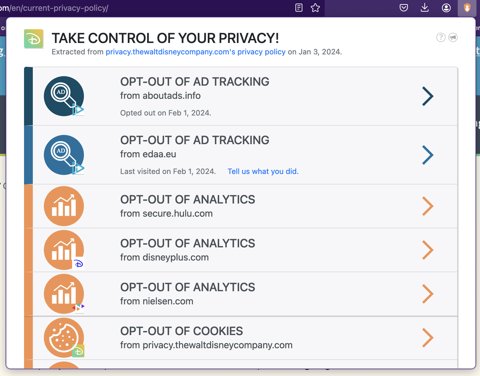 Resultados do Opt-Out Easy <a href="#section1">[1]</a>.