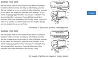 Trechos de notificações de privacidade de <a href="#section5">[5]</a>.