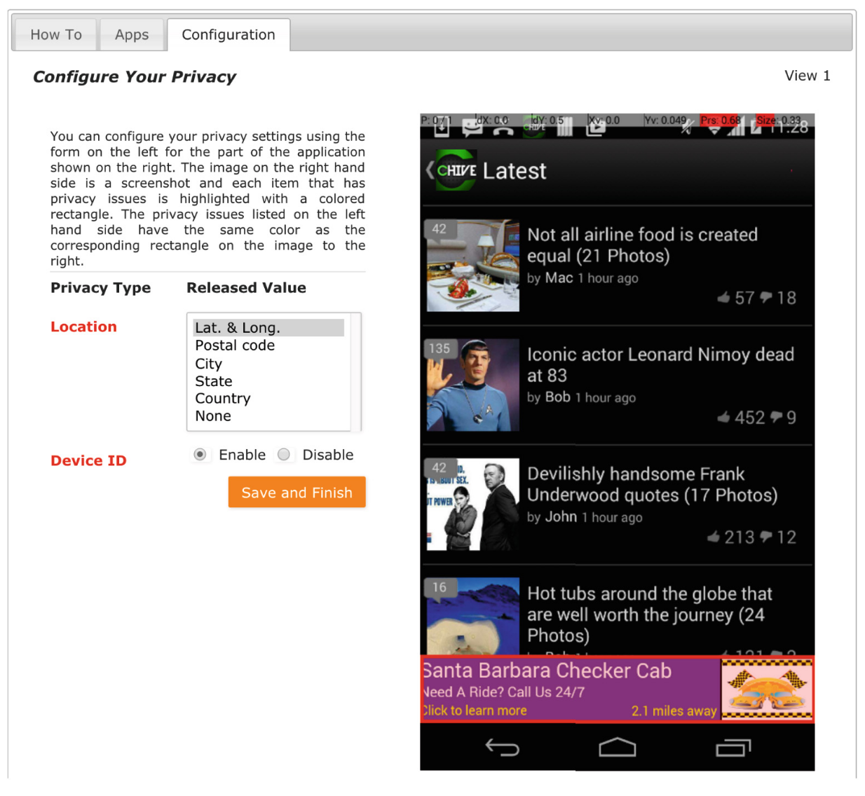 The VisiDroid configuration interface as in <a href="#section4">[4]</a>.